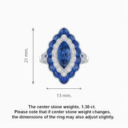 Antique Inspired Marquise Cut Gemstone Cocktail Ring - Shahin Jewelry